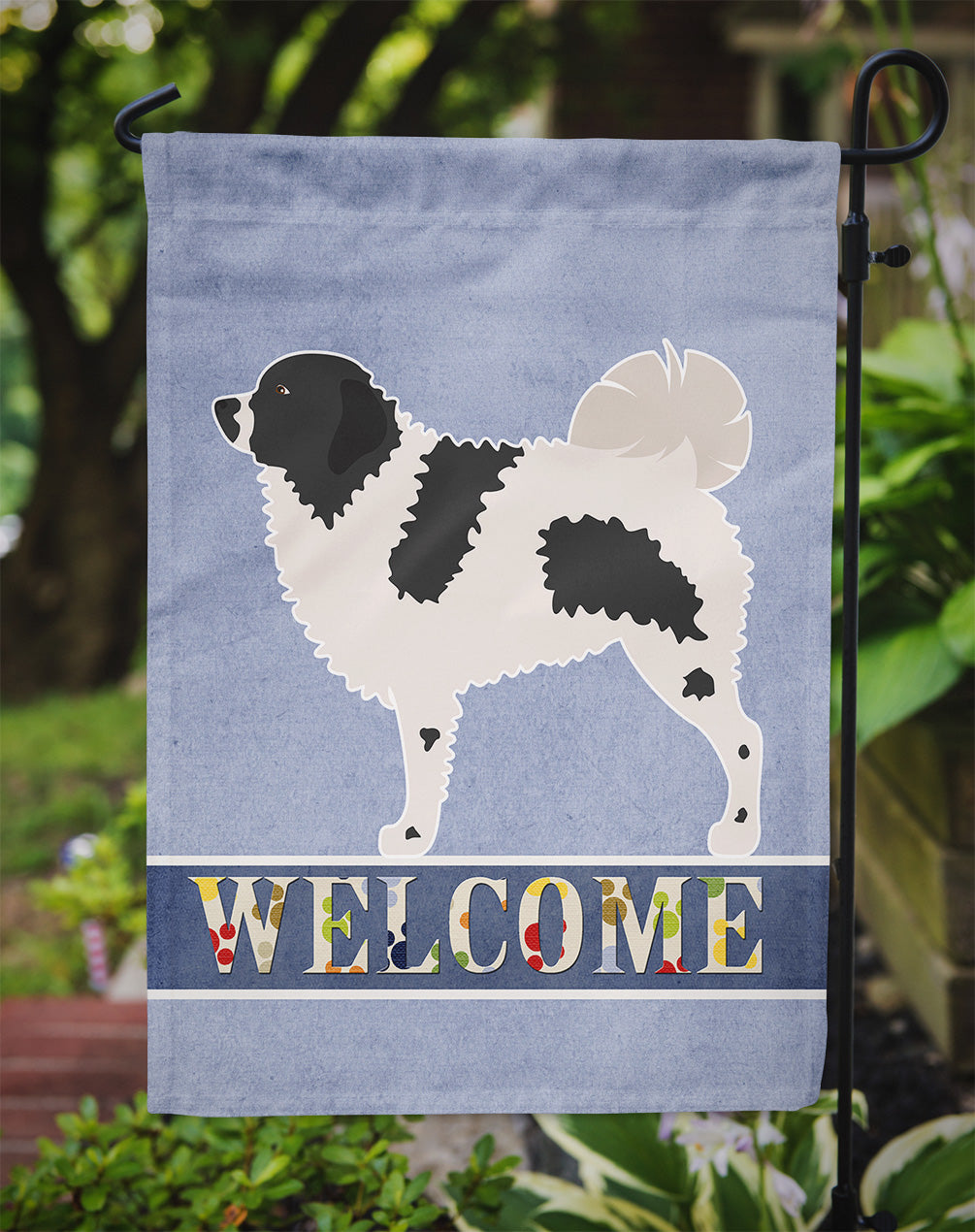 Wetterhoun Frisian Water Dog Garden Flag Mailbox Decorative Yard Banner Outside Patio Artwork for Flower Beds, Garden Size, Multicolor