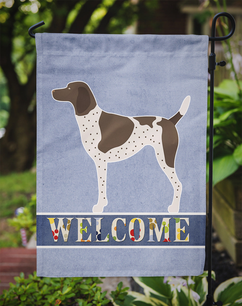 German Shorthaired Pointer Welcome Garden Flag Mailbox Decorative Yard Banner Outside Patio Artwork for Flower Beds, Garden Size, Multicolor