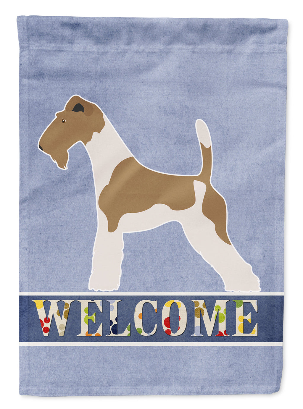 Wire Fox Terrier Welcome Garden Flag Mailbox Decorative Yard Banner Outside Patio Artwork for Flower Beds, Garden Size, Multicolor