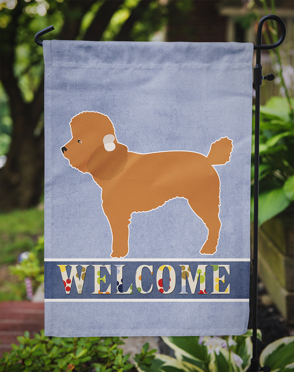 Toy Poodle Welcome Garden Flag Mailbox Decorative Yard Banner Outside Patio Artwork for Flower Beds, Garden Size, Multicolor