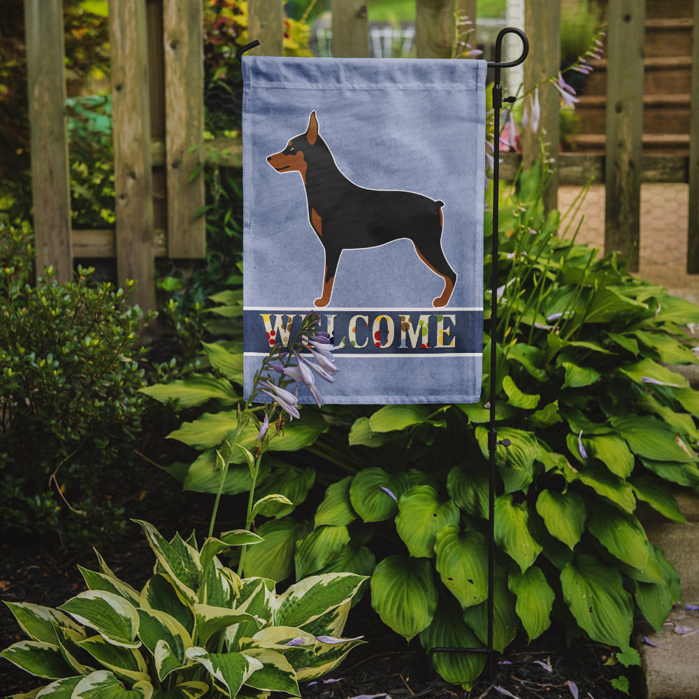 Miniature Pinscher Welcome Garden Flag Mailbox Decorative Yard Banner Outside Patio Artwork for Flower Beds, Garden Size, Multicolor