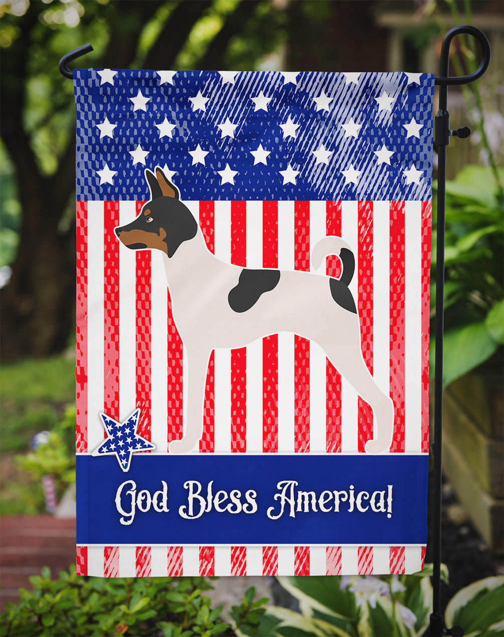 American Toy Fox Terrier American Garden Flag Mailbox Decorative Yard Banner Outside Patio Artwork for Flower Beds, Garden Size, Multicolor