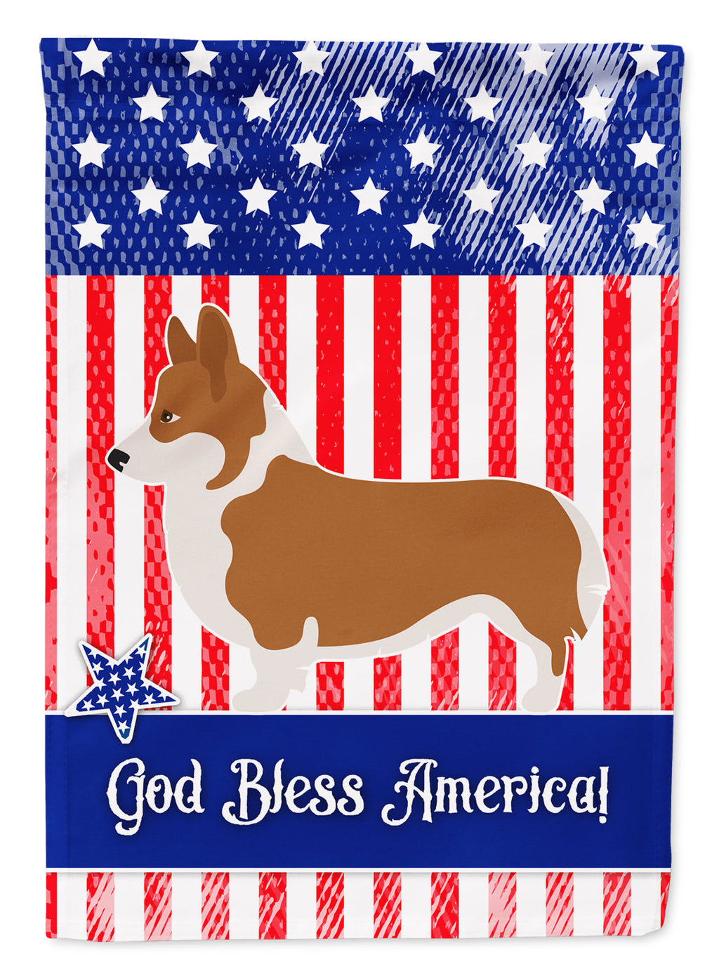 Pembroke Welsh Corgi American Garden Flag Mailbox Decorative Yard Banner Outside Patio Artwork for Flower Beds, Garden Size, Multicolor