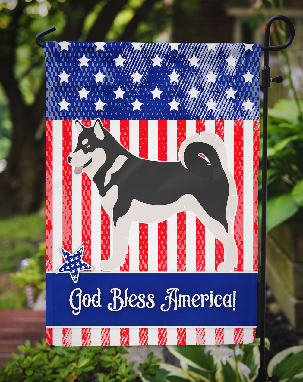 Alaskan Malamute American Garden Flag Mailbox Decorative Yard Banner Outside Patio Artwork for Flower Beds, Garden Size, Multicolor