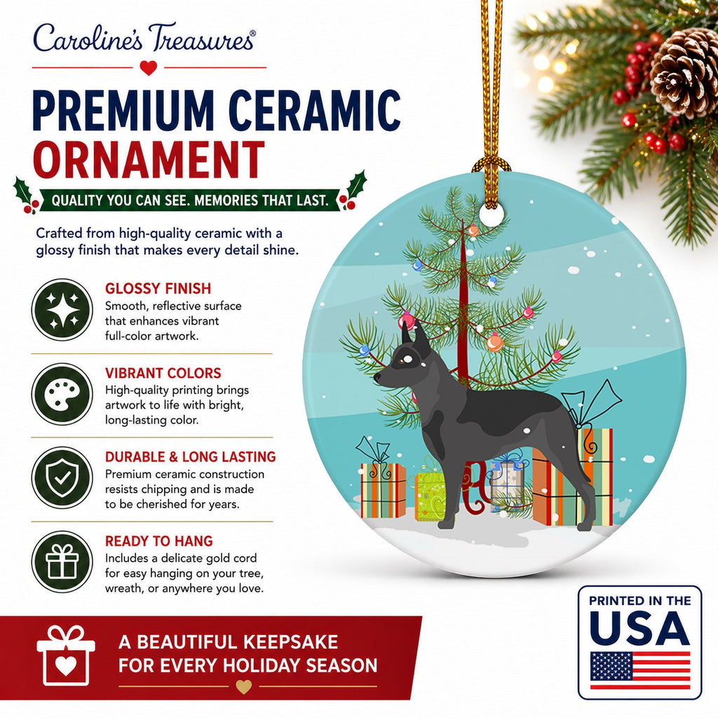Australian Cattle Dog Christmas Ceramic Ornament Christmas Tree Hanging Decorations for Home Christmas Holiday, Party, Gift, 3 in, Multicolor
