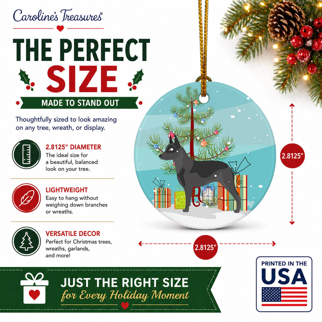 Australian Cattle Dog Christmas Ceramic Ornament Christmas Tree Hanging Decorations for Home Christmas Holiday, Party, Gift, 3 in, Multicolor