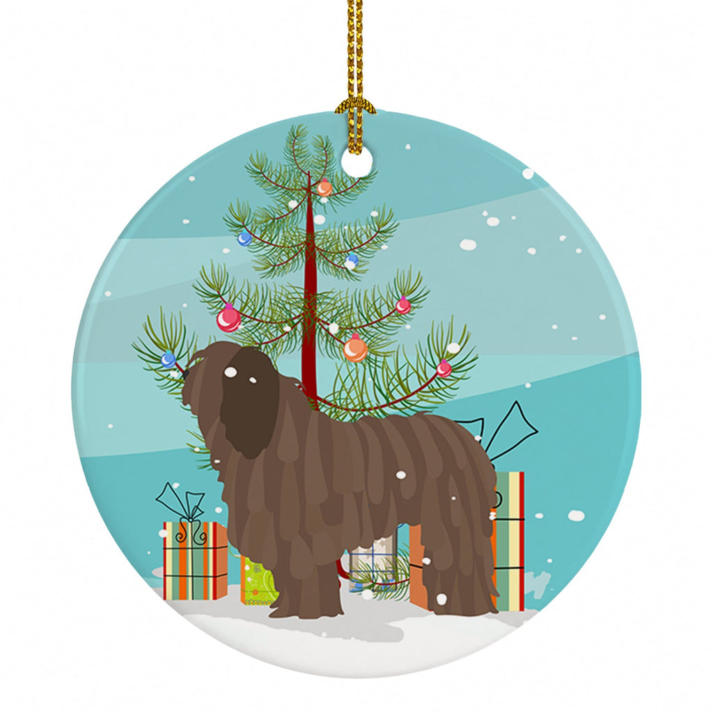 Bergamasco Shepherd Christmas Ceramic Ornament Christmas Tree Hanging Decorations for Home Christmas Holiday, Party, Gift, 3 in, Multicolor