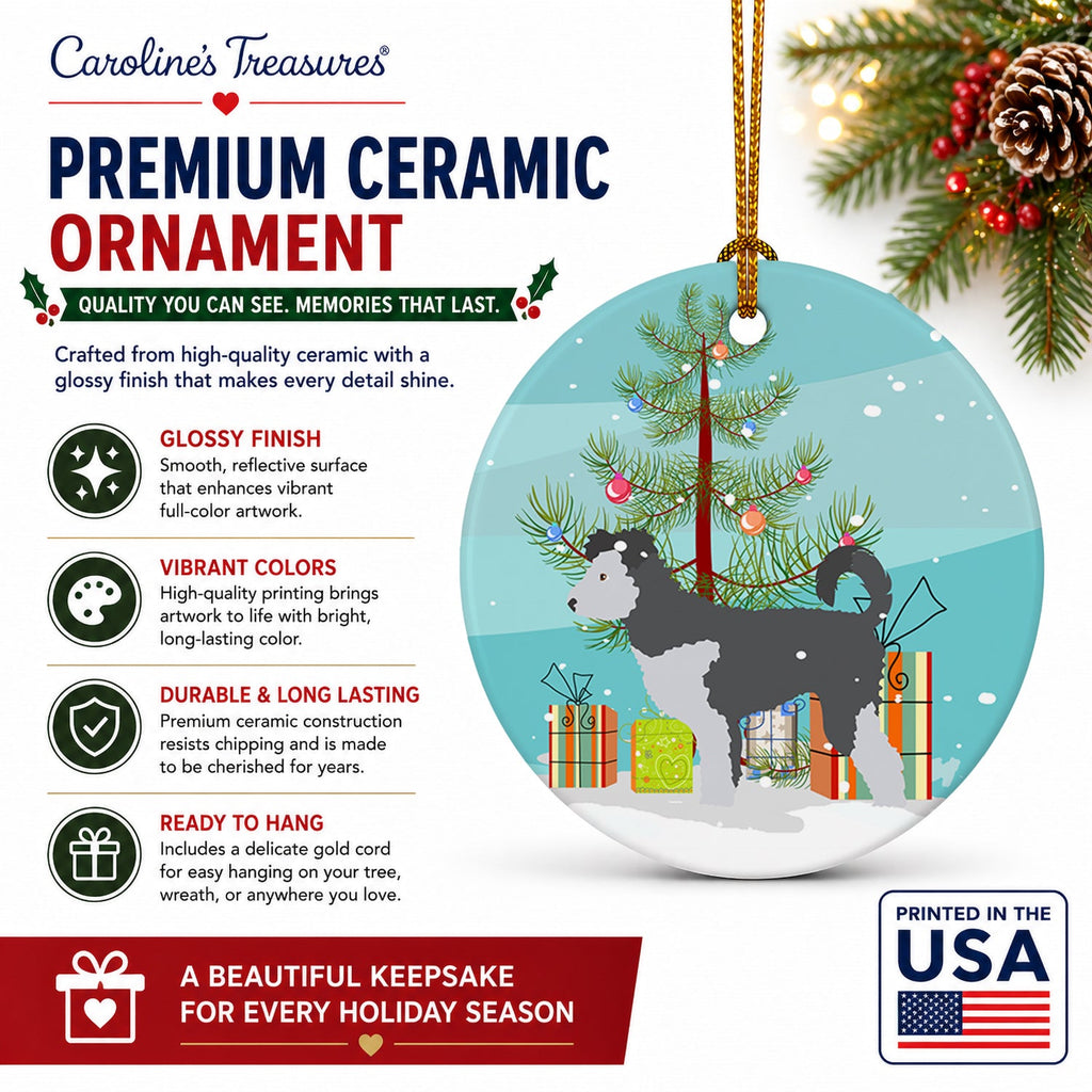 Pumi Christmas Ceramic Ornament Christmas Tree Hanging Decorations for Home Christmas Holiday, Party, Gift, 3 in, Multicolor