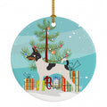American Toy Fox Terrier Christmas Ceramic Ornament Christmas Tree Hanging Decorations for Home Christmas Holiday, Party, Gift, 3 in, Multicolor