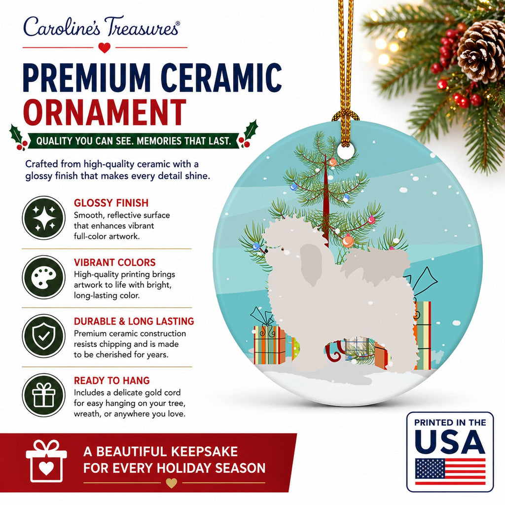 Bolognese Christmas Ceramic Ornament Christmas Tree Hanging Decorations for Home Christmas Holiday, Party, Gift, 3 in, Multicolor