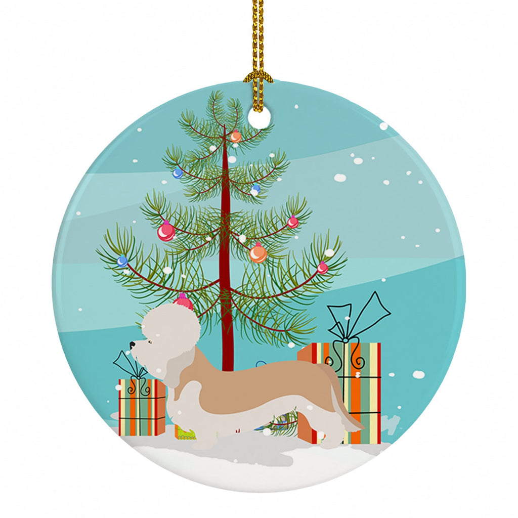 Dandie Dinmont Terrier Christmas Ceramic Ornament Christmas Tree Hanging Decorations for Home Christmas Holiday, Party, Gift, 3 in, Multicolor
