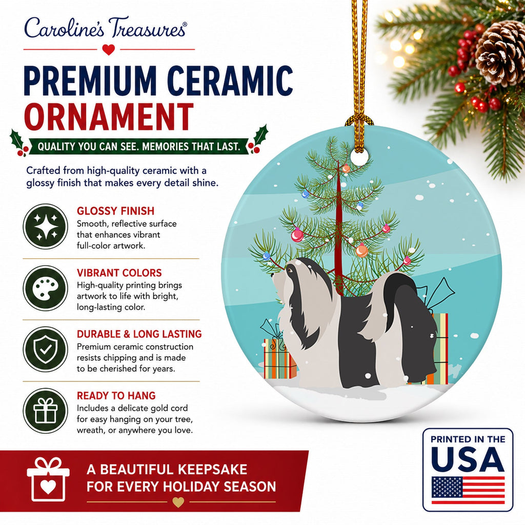 Havanese Christmas Ceramic Ornament Christmas Tree Hanging Decorations for Home Christmas Holiday, Party, Gift, 3 in, Multicolor