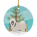 Lhasa Apso Christmas Ceramic Ornament Christmas Tree Hanging Decorations for Home Christmas Holiday, Party, Gift, 3 in, Multicolor