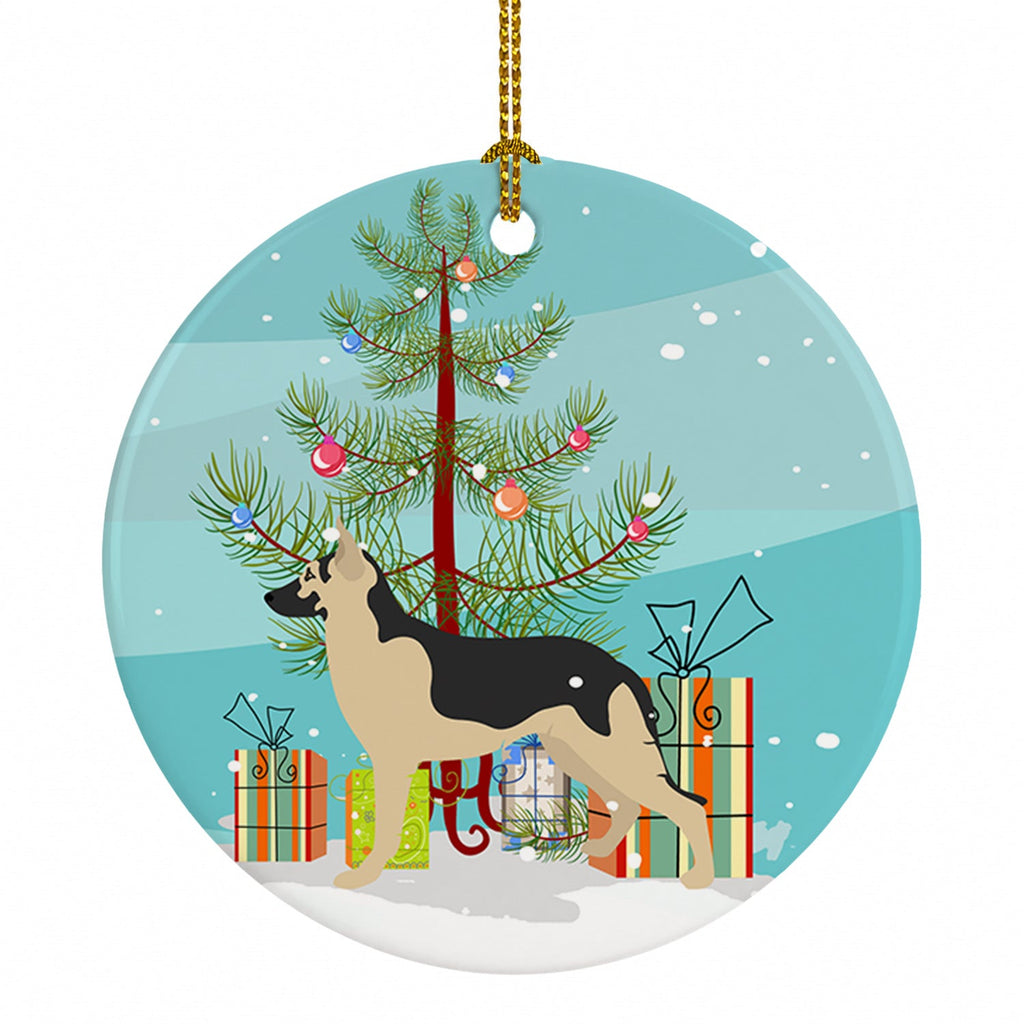 German Shepherd Christmas Ceramic Ornament Christmas Tree Hanging Decorations for Home Christmas Holiday, Party, Gift, 3 in, Multicolor