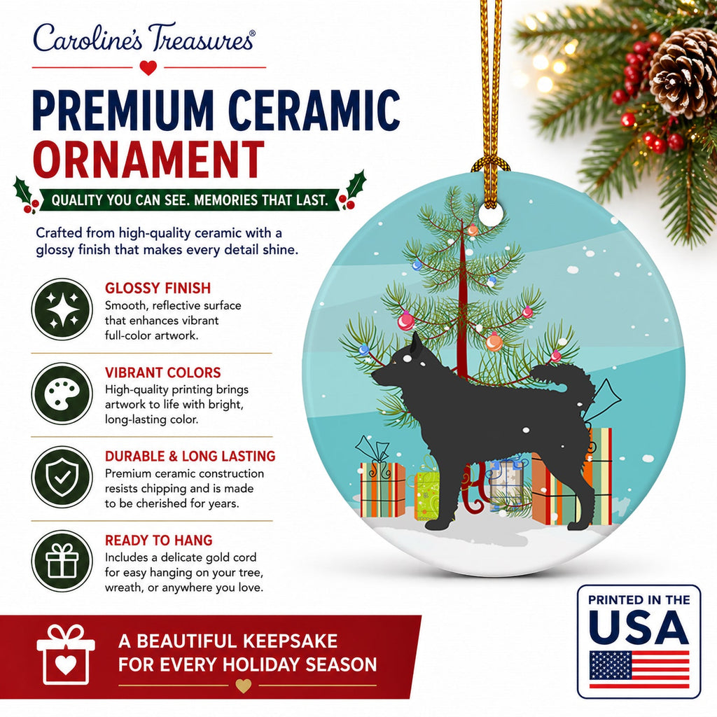 Mudi Christmas Ceramic Ornament Christmas Tree Hanging Decorations for Home Christmas Holiday, Party, Gift, 3 in, Multicolor