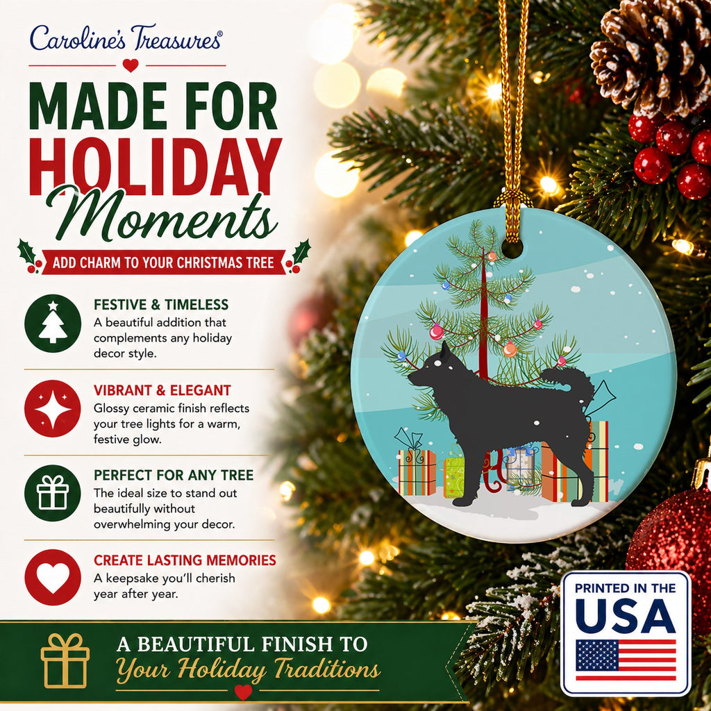 Mudi Christmas Ceramic Ornament Christmas Tree Hanging Decorations for Home Christmas Holiday, Party, Gift, 3 in, Multicolor