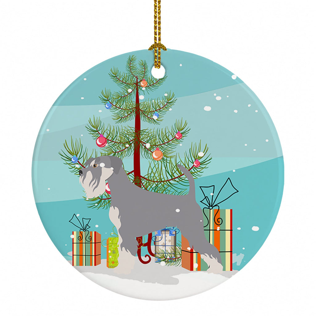 Schnauzer Christmas Ceramic Ornament Christmas Tree Hanging Decorations for Home Christmas Holiday, Party, Gift, 3 in, Multicolor