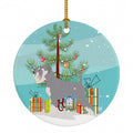Schnauzer Christmas Ceramic Ornament Christmas Tree Hanging Decorations for Home Christmas Holiday, Party, Gift, 3 in, Multicolor