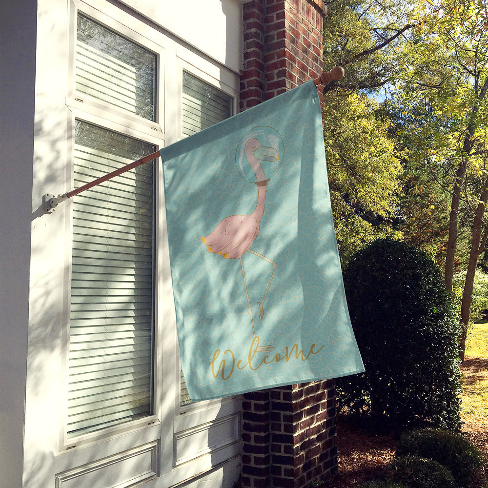 Flamingo Underwater House Flag 28x40 Porch Sleeve Pole Decorative Outside Yard Banner Artwork Wall Hanging, Polyester