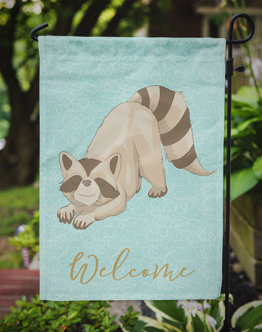 Raccoon Garden Flag Mailbox Decorative Yard Banner Outside Patio Artwork for Flower Beds, Garden Size, Multicolor