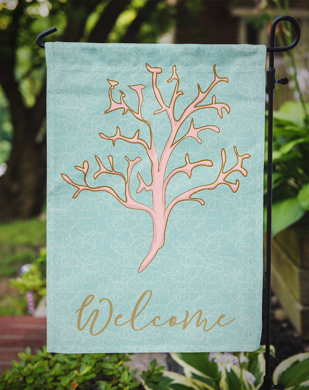 Coral Garden Flag Mailbox Decorative Yard Banner Outside Patio Artwork for Flower Beds, Garden Size, Multicolor