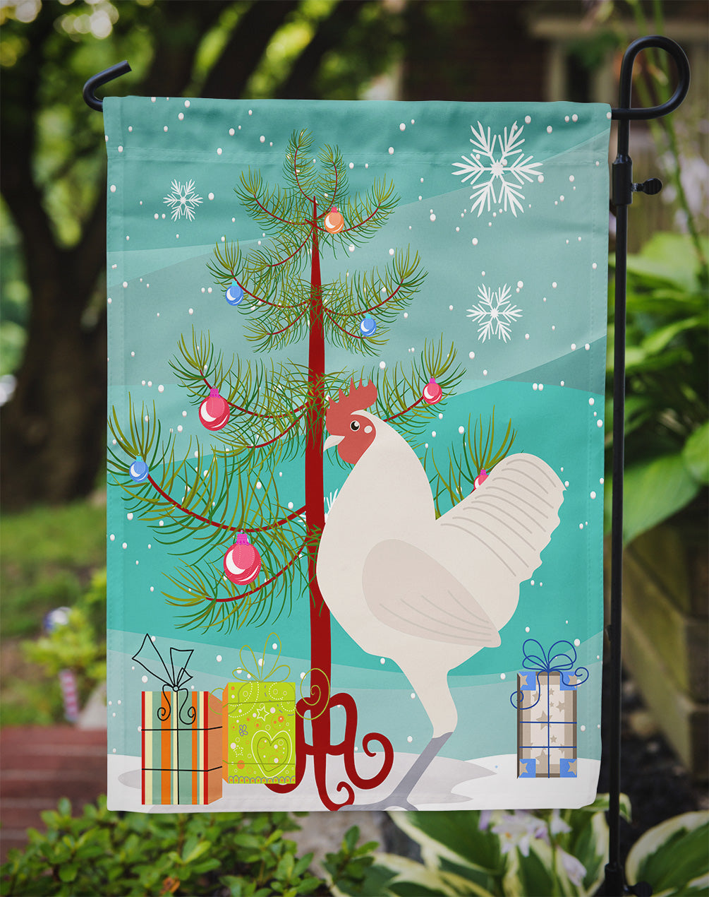 German Langshan Chicken Christmas Garden Flag Mailbox Decorative Yard Banner Outside Patio Artwork for Flower Beds, Garden Size, Multicolor
