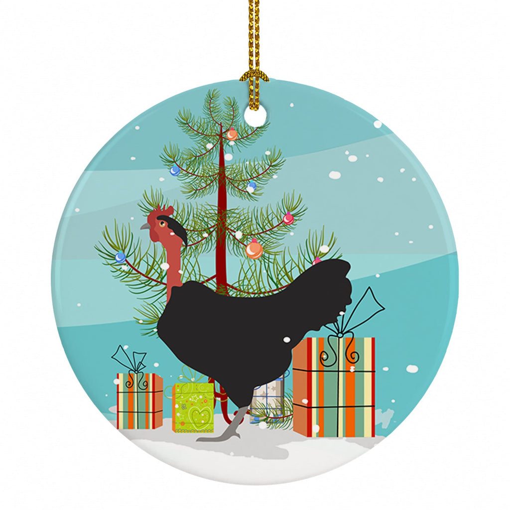 Naked Neck Chicken Christmas Ceramic Ornament Christmas Tree Hanging Decorations for Home Christmas Holiday, Party, Gift, 3 in, Multicolor
