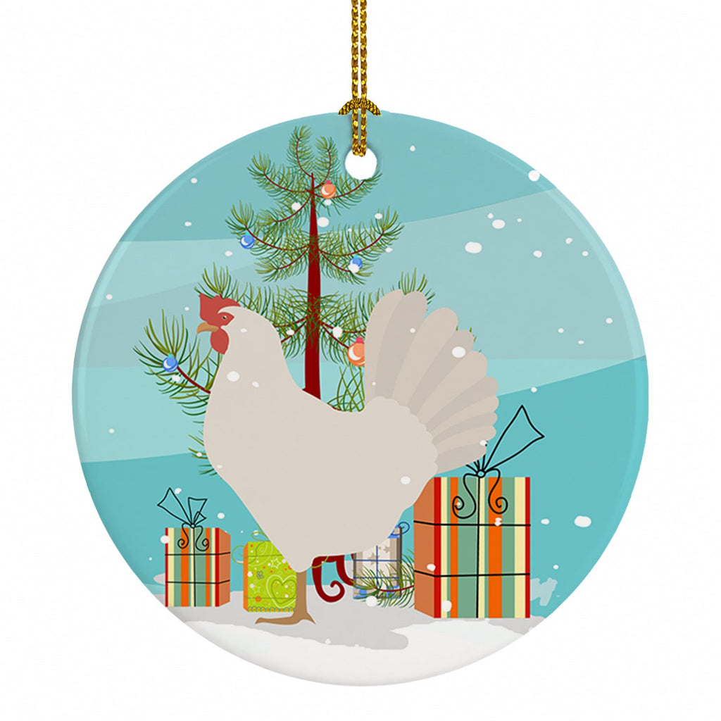 Leghorn Chicken Christmas Ceramic Ornament Christmas Tree Hanging Decorations for Home Christmas Holiday, Party, Gift, 3 in, Multicolor