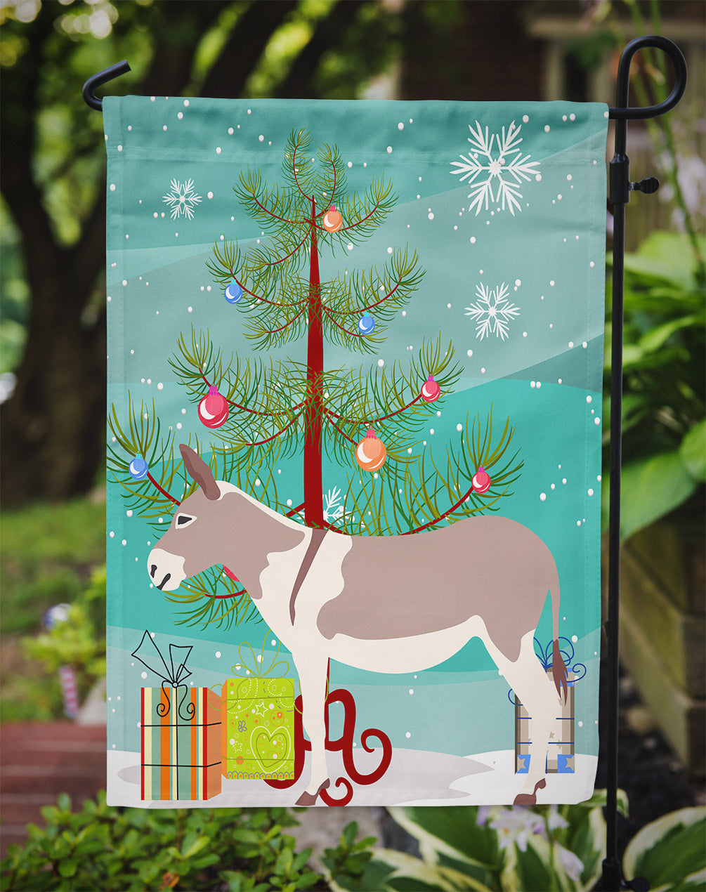 Australian Teamster Donkey Christmas Garden Flag Mailbox Decorative Yard Banner Outside Patio Artwork for Flower Beds, Garden Size, Multicolor