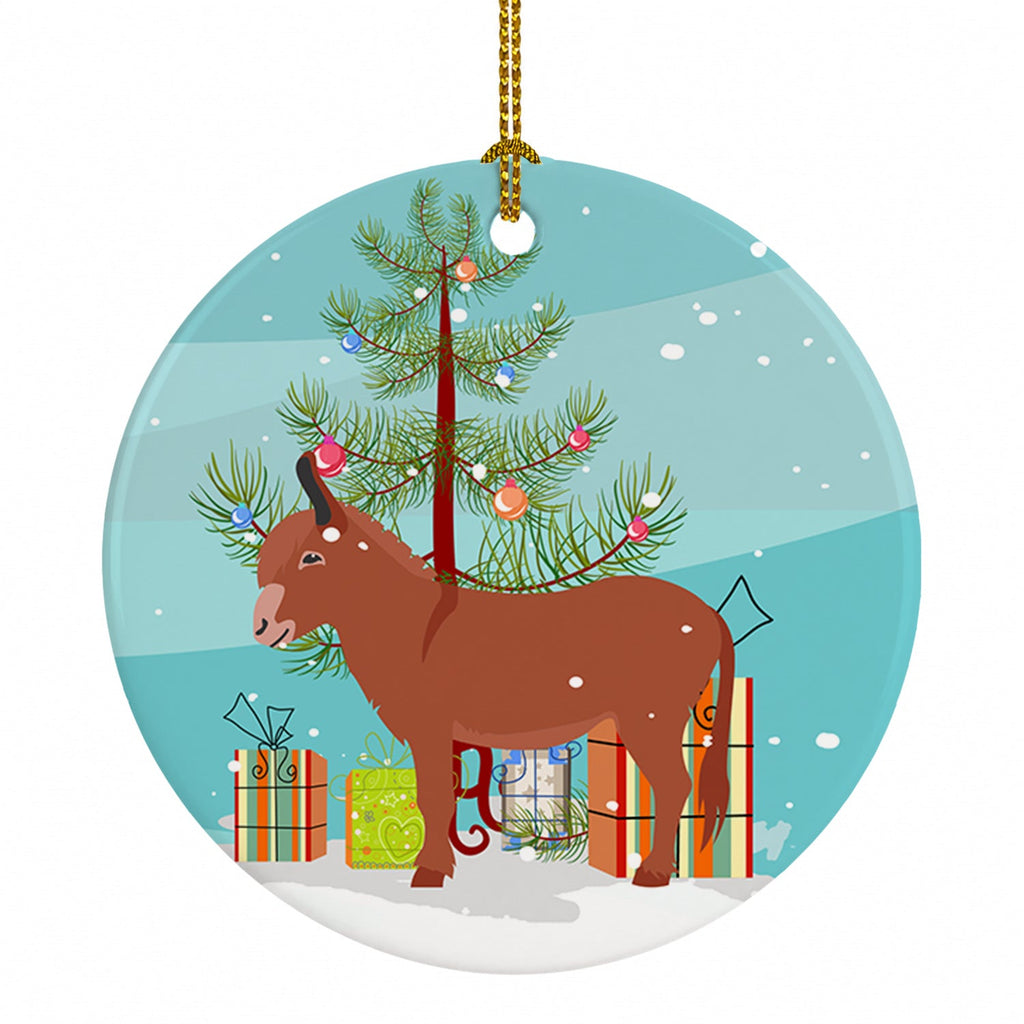Irish Donkey Christmas Ceramic Ornament Christmas Tree Hanging Decorations for Home Christmas Holiday, Party, Gift, 3 in, Multicolor