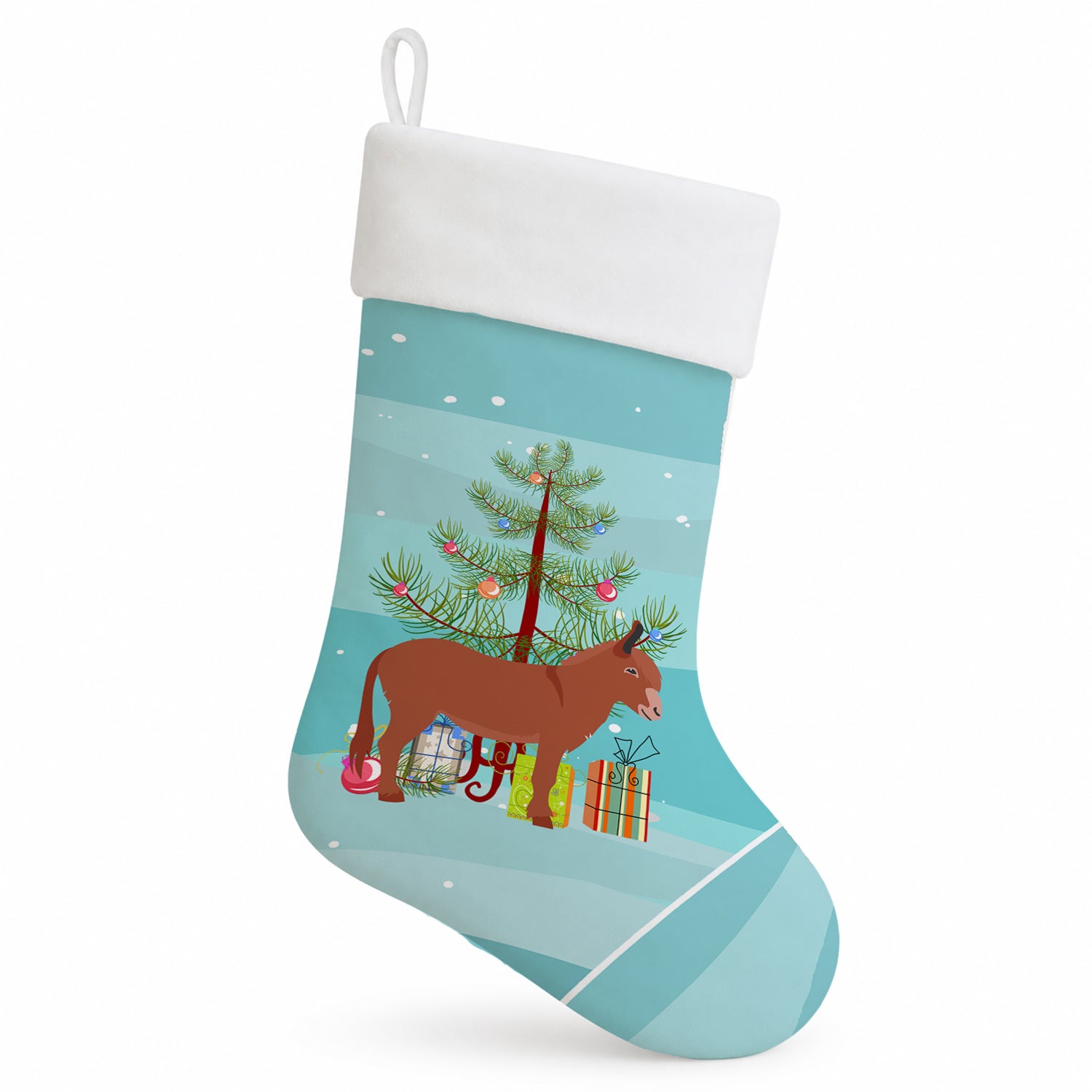 Irish Donkey Christmas Holiday Stocking Double-Sided Print, Polyester Suede,11x18, Made in USA