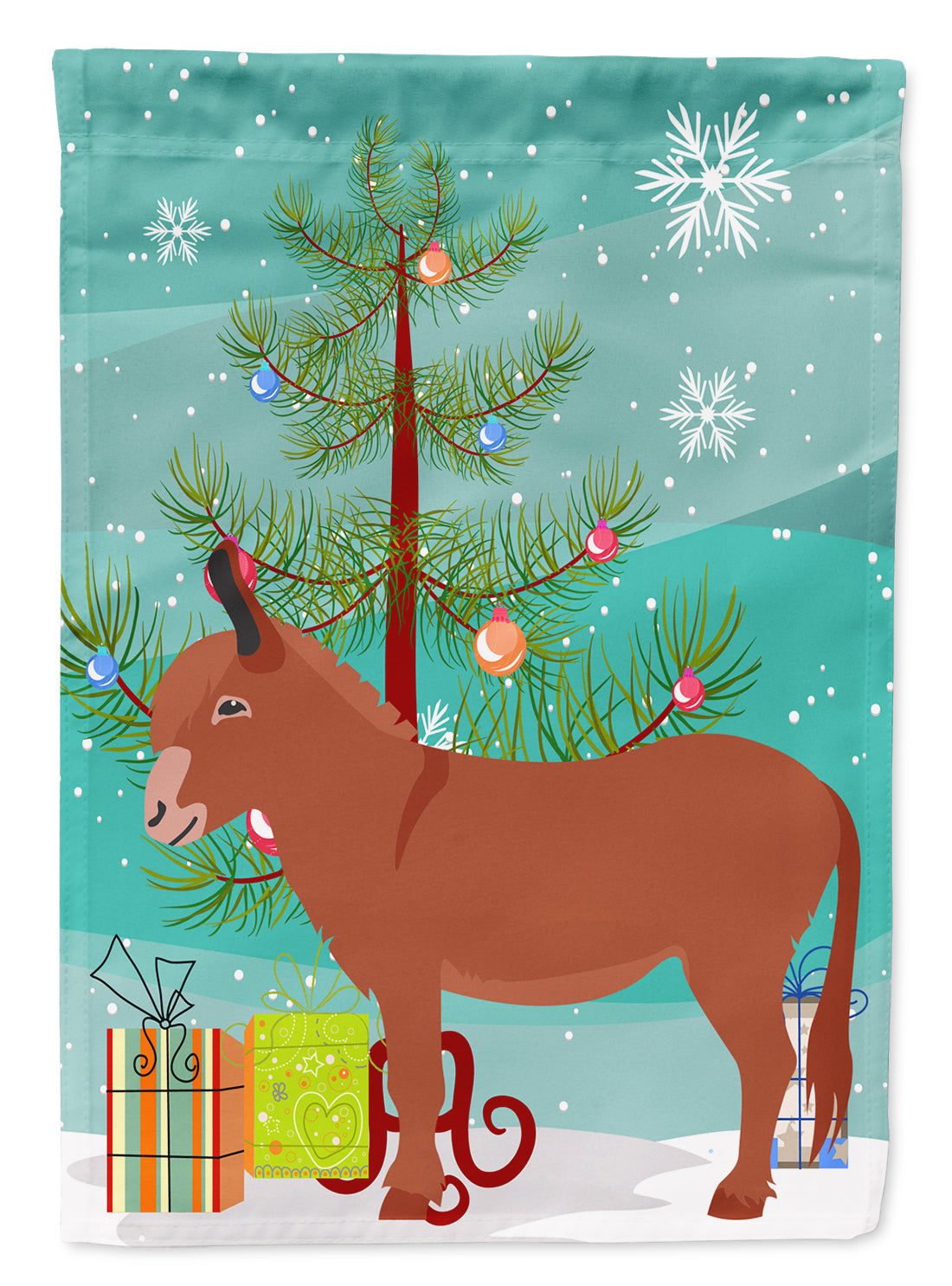 Irish Donkey Christmas Garden Flag Mailbox Decorative Yard Banner Outside Patio Artwork for Flower Beds, Garden Size, Multicolor