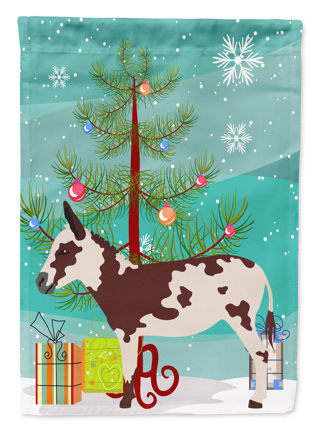 American Spotted Donkey Christmas Garden Flag Mailbox Decorative Yard Banner Outside Patio Artwork for Flower Beds, Garden Size, Multicolor