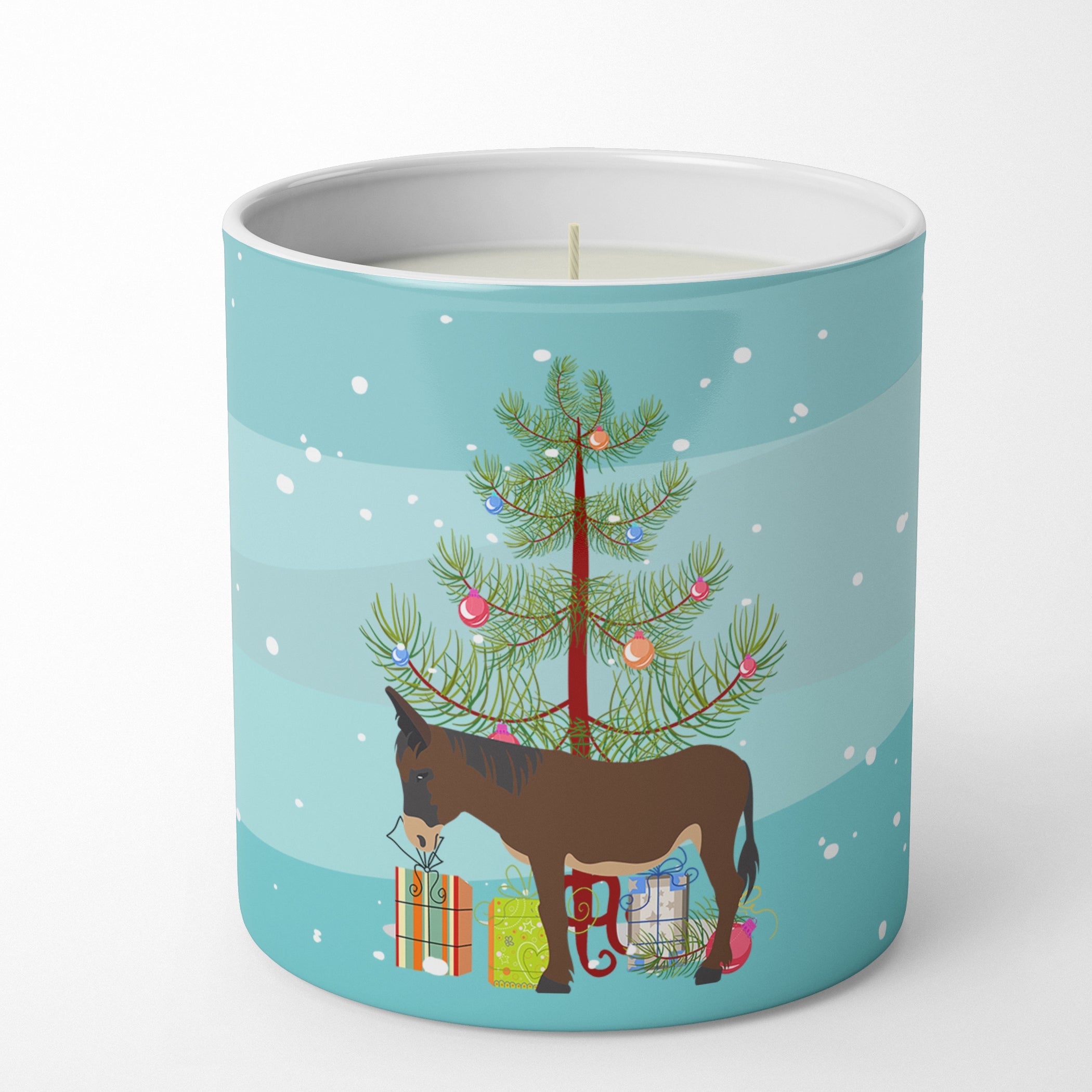 Zamorano-Leones Donkey Christmas Decorative Soy Candle Nature Soy Wax Essential Oil Home Decor Ideal for Bedroom Kitchen Bath Office Gift, 10 oz