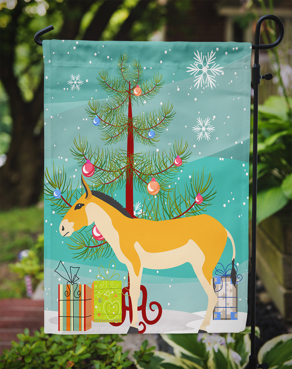 Turkmenian Kulan Donkey Christmas Garden Flag Mailbox Decorative Yard Banner Outside Patio Artwork for Flower Beds, Garden Size, Multicolor
