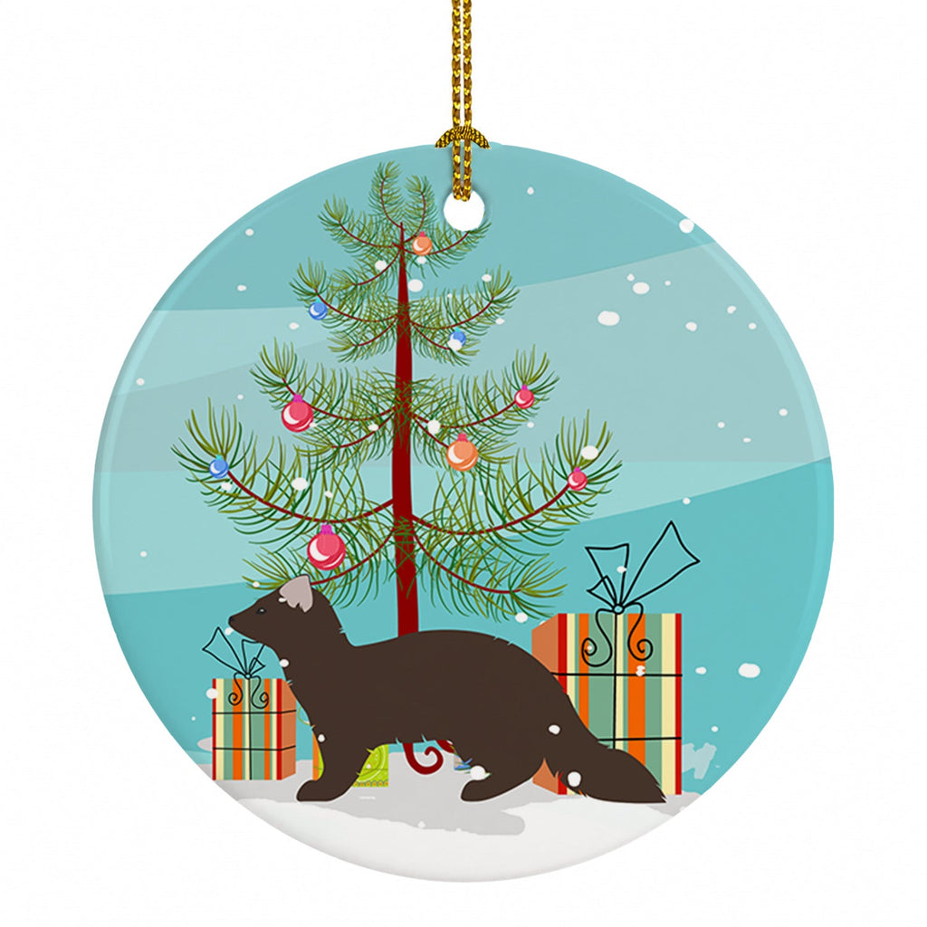 Sable Marten Christmas Ceramic Ornament Christmas Tree Hanging Decorations for Home Christmas Holiday, Party, Gift, 3 in, Multicolor