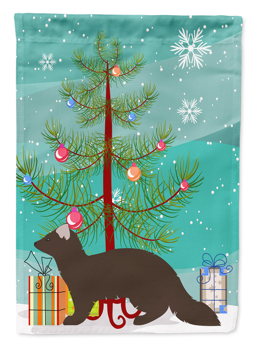 Sable Marten Christmas Garden Flag Mailbox Decorative Yard Banner Outside Patio Artwork for Flower Beds, Garden Size, Multicolor