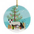 Silver Fox Christmas Ceramic Ornament Christmas Tree Hanging Decorations for Home Christmas Holiday, Party, Gift, 3 in, Multicolor