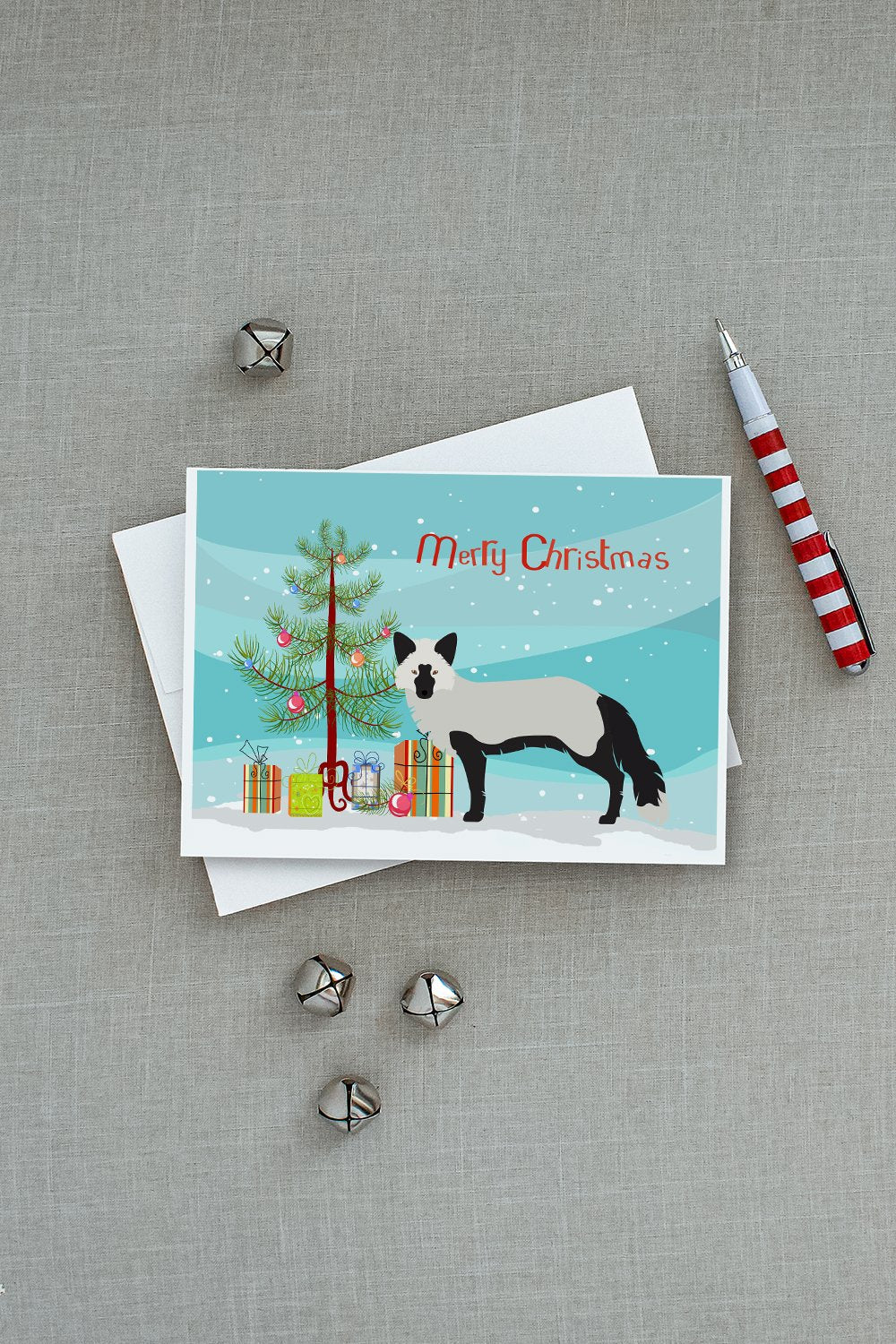 Silver Fox Christmas Greeting Cards Pack of 8 Blank Cards with Envelopes Whimsical A7 Size 5x7