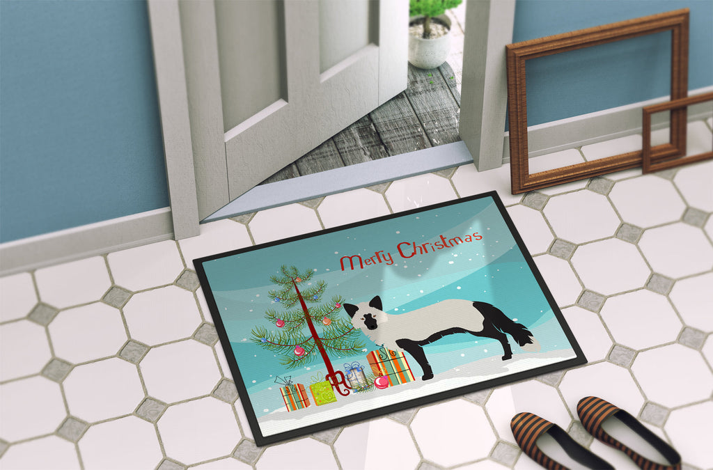 Silver Fox Christmas Doormat Indoor Outdoor 24H X 36W Front Door Mat Rugs for Entryway, Non Slip Washable Low Pile,