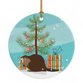 Eurasian Beaver Christmas Ceramic Ornament Christmas Tree Hanging Decorations for Home Christmas Holiday, Party, Gift, 3 in, Multicolor