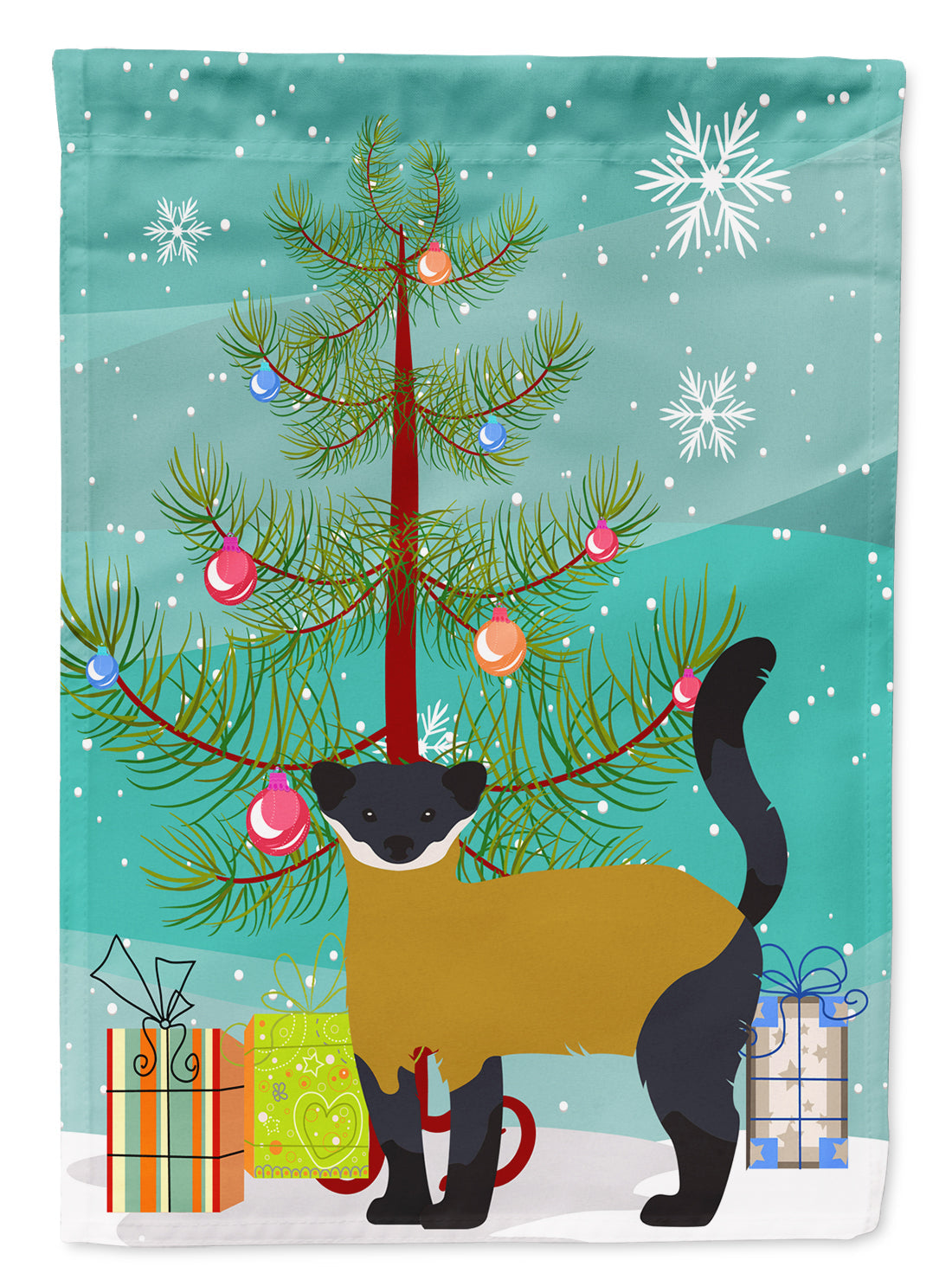 Yellow-Throated Marten Christmas Garden Flag Mailbox Decorative Yard Banner Outside Patio Artwork for Flower Beds, Garden Size, Multicolor
