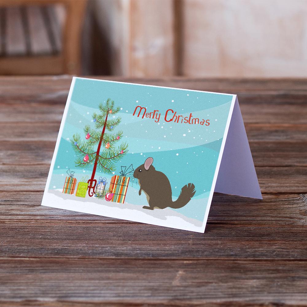 Chinchilla Christmas Greeting Cards Pack of 8 Blank Cards with Envelopes Whimsical A7 Size 5x7