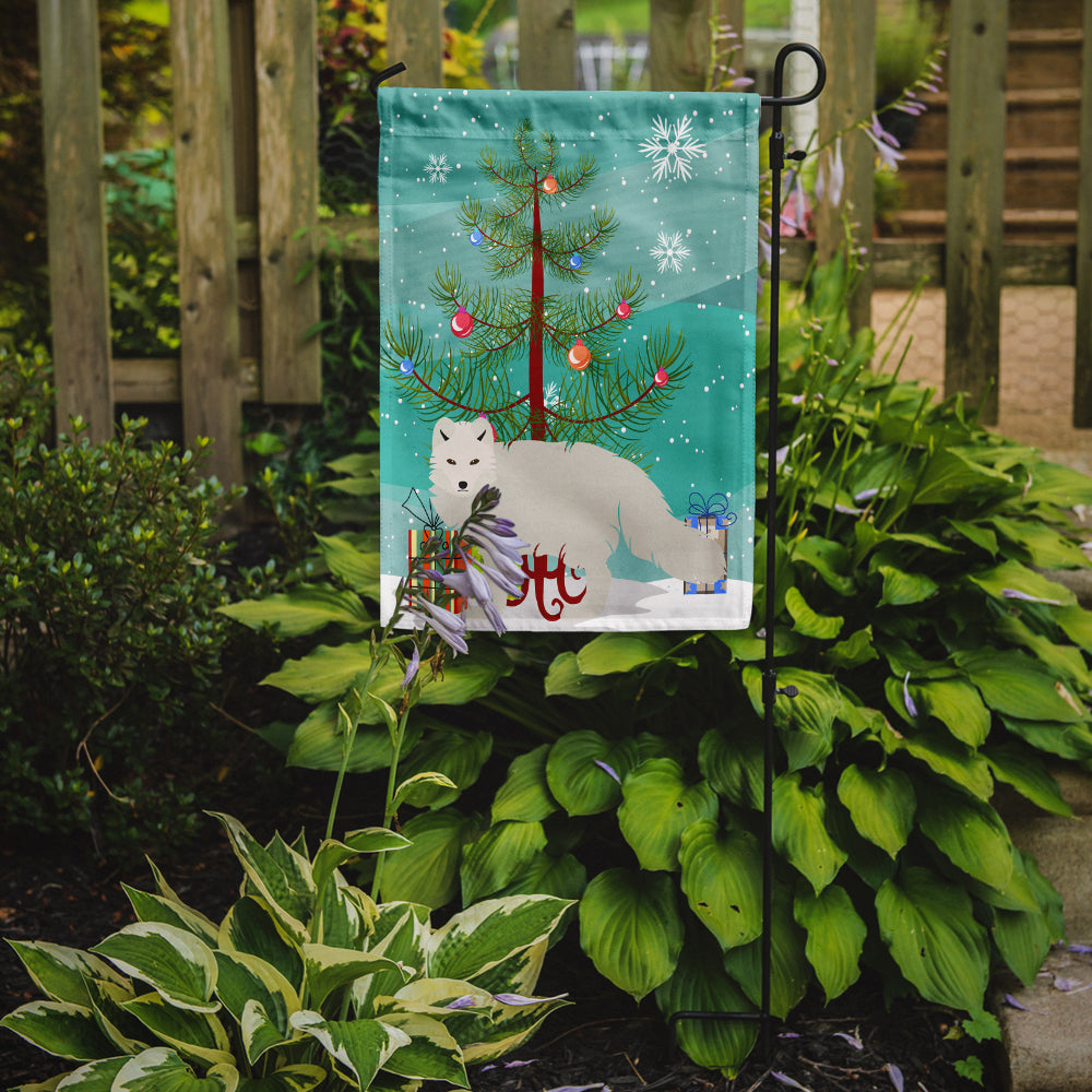 White Arctic Fox Christmas Garden Flag Mailbox Decorative Yard Banner Outside Patio Artwork for Flower Beds, Garden Size, Multicolor