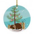 Coypu Nutria River Rat Christmas Ceramic Ornament Christmas Tree Hanging Decorations for Home Christmas Holiday, Party, Gift, 3 in, Multicolor