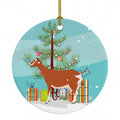 Toggenburger Goat Christmas Ceramic Ornament Christmas Tree Hanging Decorations for Home Christmas Holiday, Party, Gift, 3 in, Multicolor