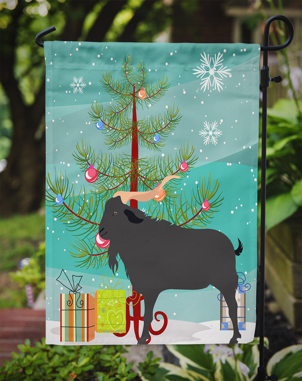 Verata Goat Christmas Garden Flag Mailbox Decorative Yard Banner Outside Patio Artwork for Flower Beds, Garden Size, Multicolor