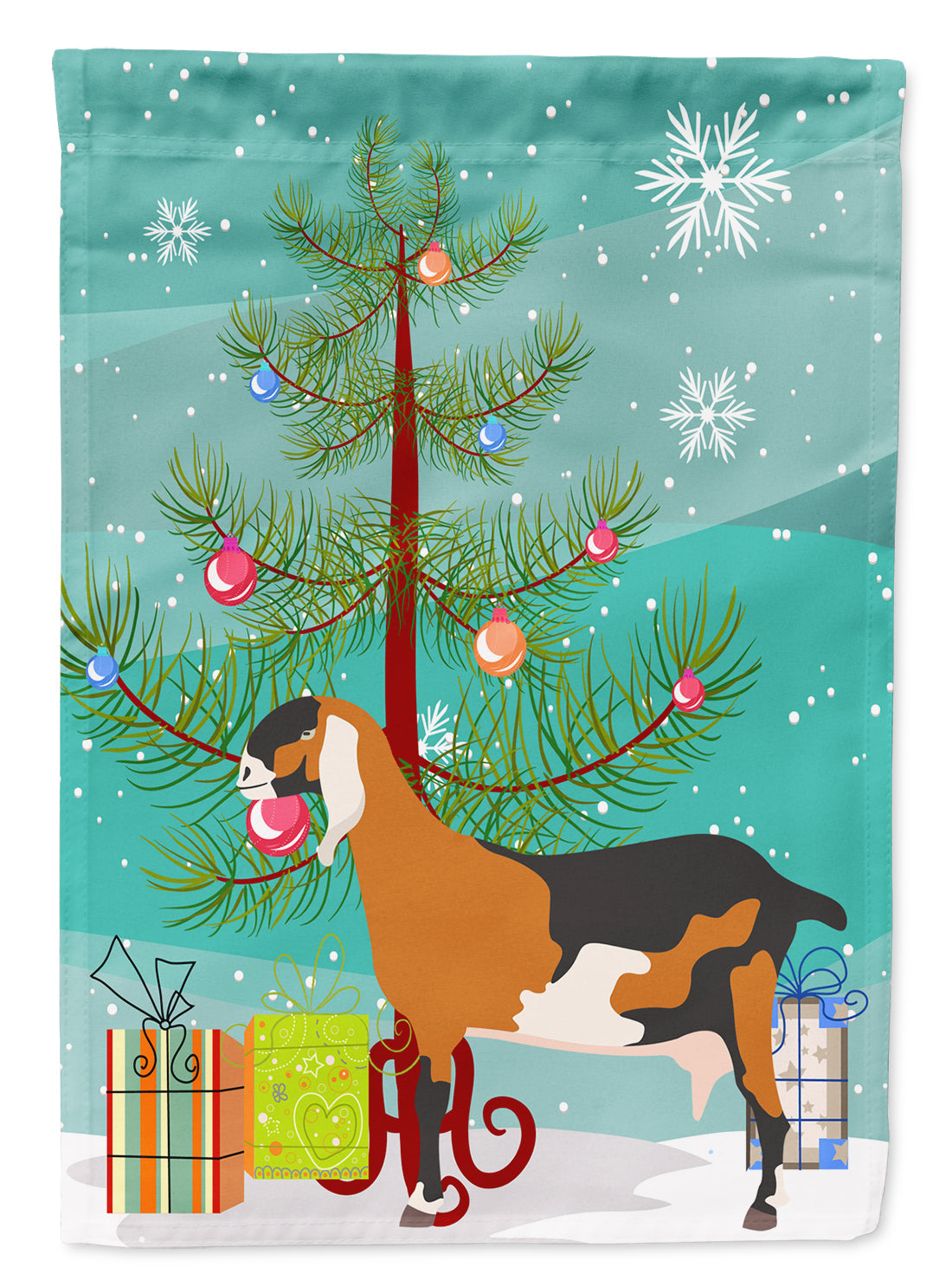 Anglo-nubian Nubian Goat Christmas Garden Flag Mailbox Decorative Yard Banner Outside Patio Artwork for Flower Beds, Garden Size, Multicolor