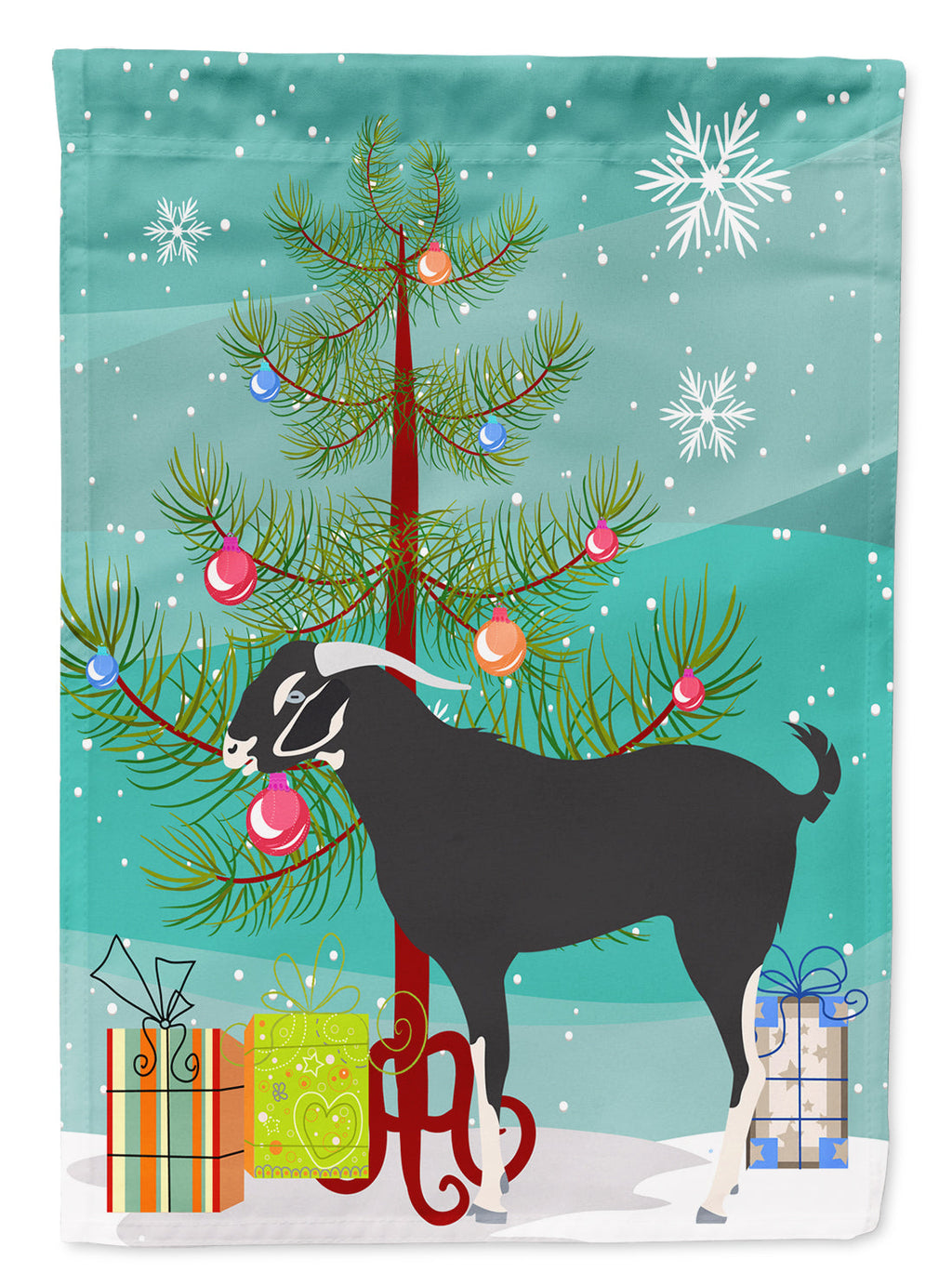 Black Bengal Goat Christmas Garden Flag Mailbox Decorative Yard Banner Outside Patio Artwork for Flower Beds, Garden Size, Multicolor