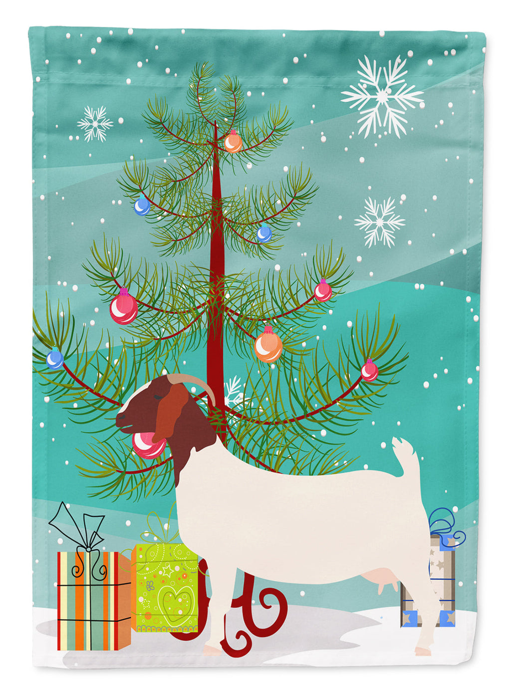 Boer Goat Christmas Garden Flag Mailbox Decorative Yard Banner Outside Patio Artwork for Flower Beds, Garden Size, Multicolor